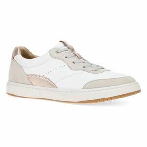 NEW DANSKO women's josey sneaker in white/rose gold nappa